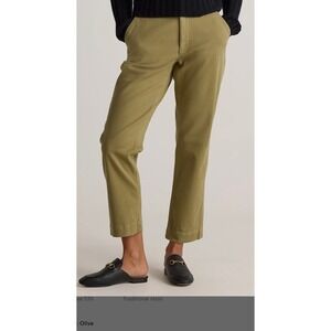 Quince‎ Women's Organic Cotton Twill Straight Leg Pants Olive Green Size 10